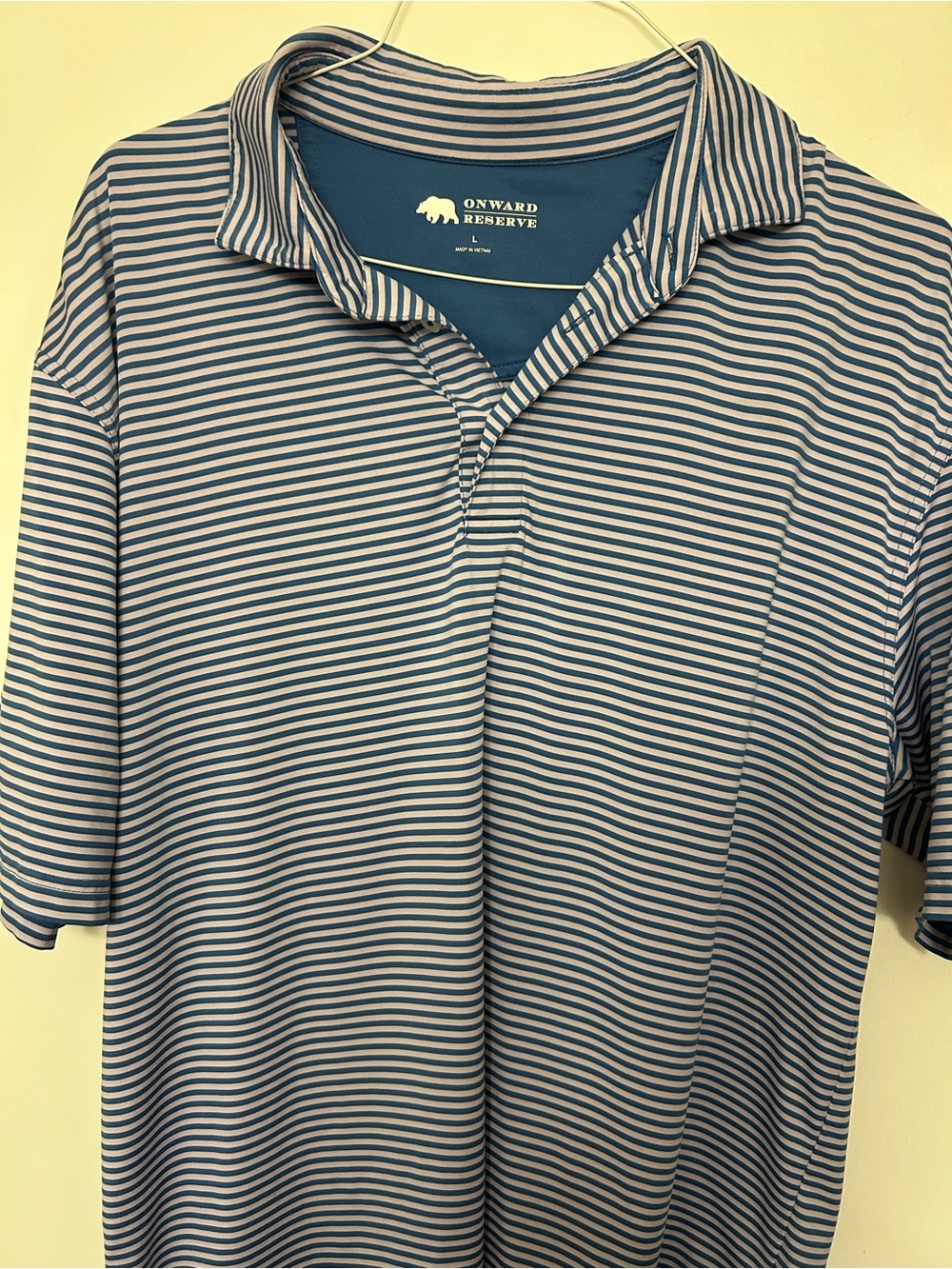 Onward Reserve Polo Size Large Blue/Purple Stripe
